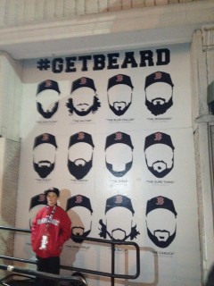 A Wall of Red Sox Beards!